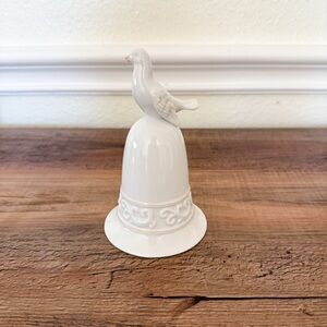 Vintage Decor Avon White Ceramic Bird Bell 5”